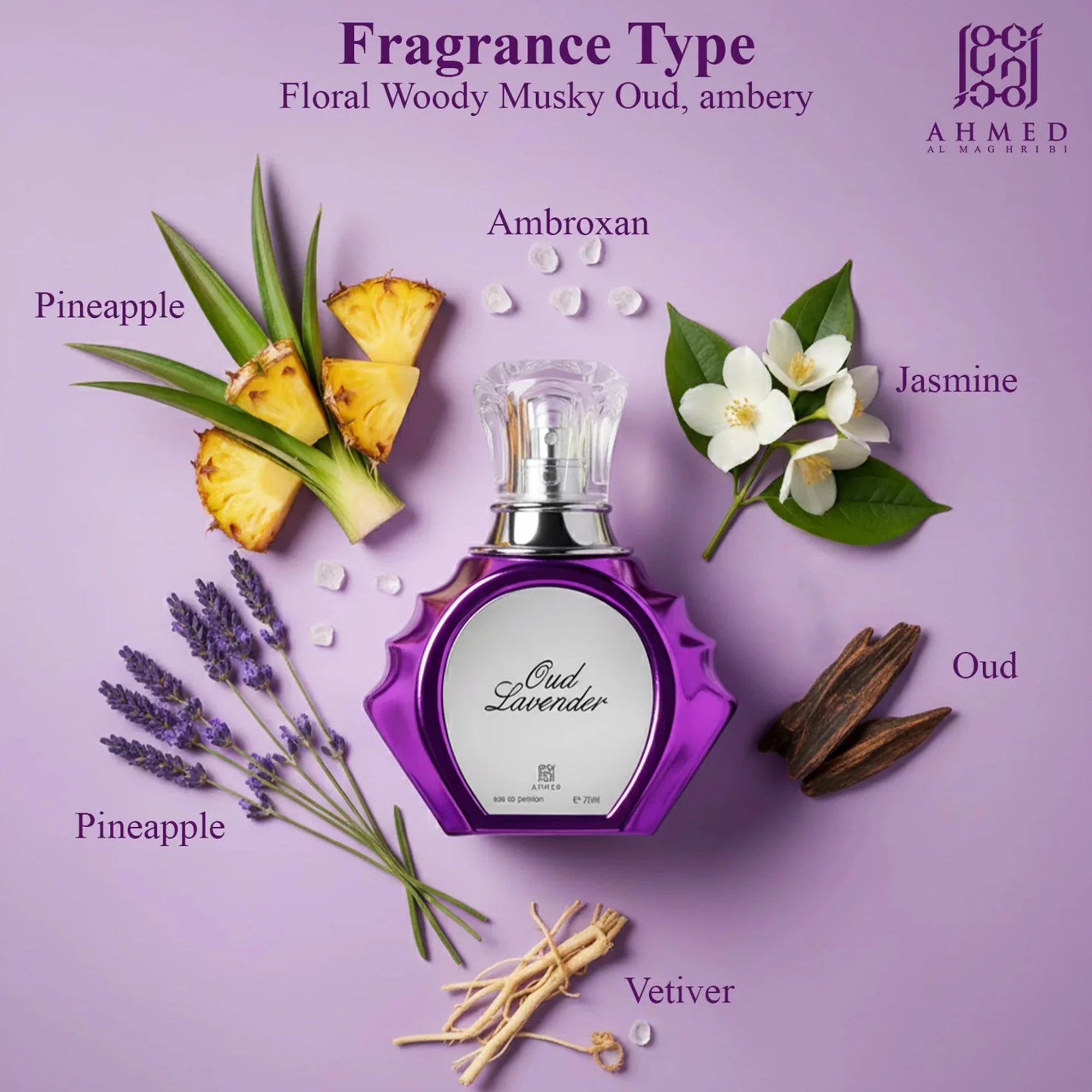Ahmed Al Maghribi Oud Lavender Extrait De Parfum 75ml Spray - Image 4