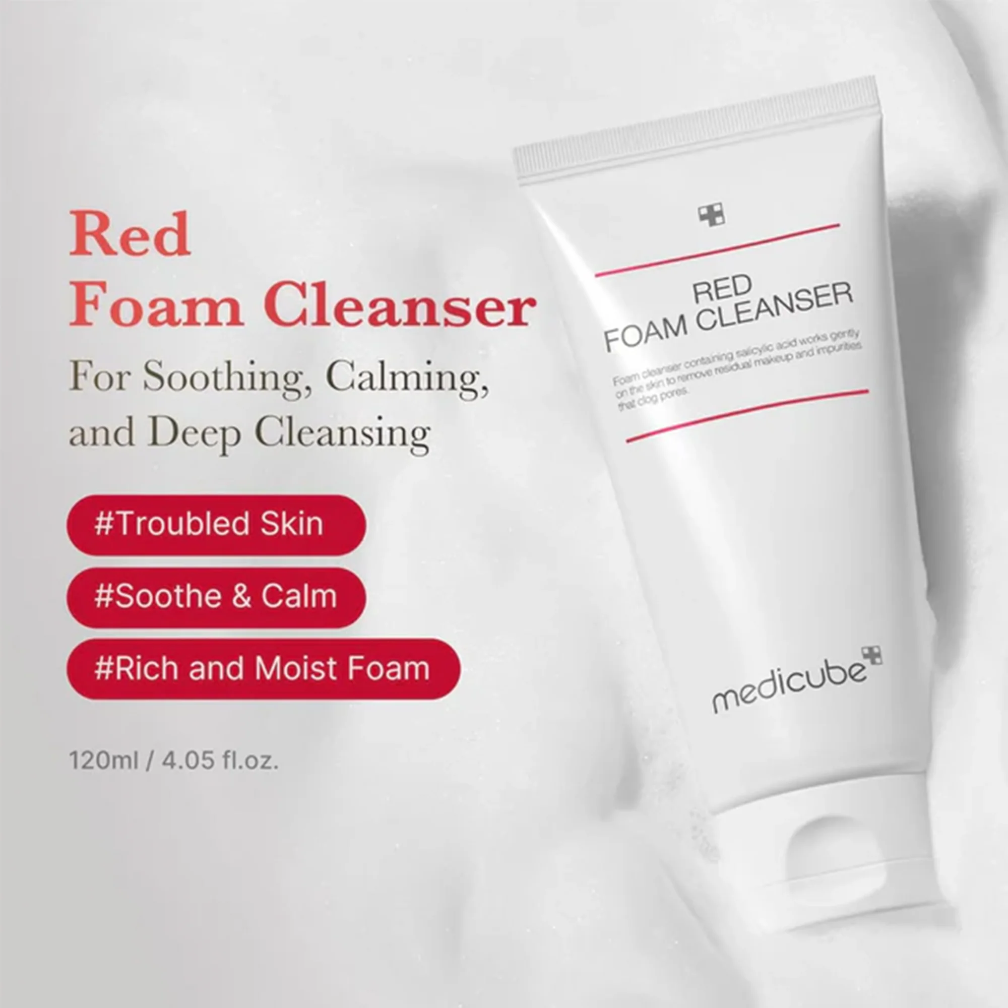 Medicube Red Foam Cleanser 120ml Tube - Image 3