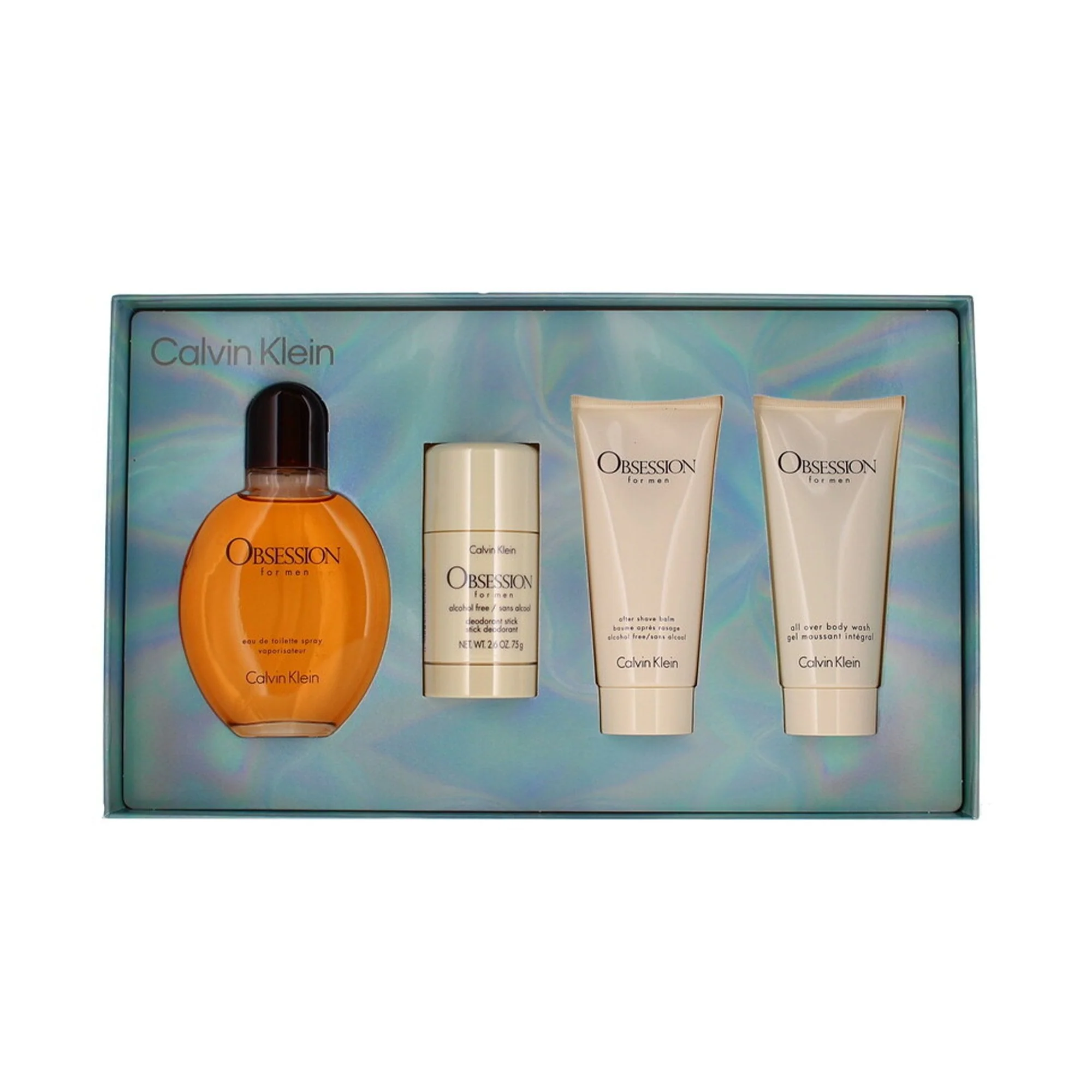 Obsession For Men Eau De Toilette 125ml & Deod 75ml & After Shave Balm and Body Wash 100ml Gift Set